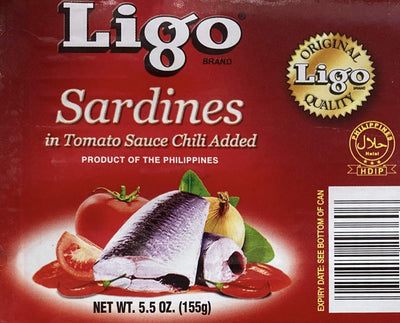 Ligo Sardine Bundle, 3 Cans Sardines in Tomato Sauce, 3 Cans Sardines in Tomato Sauce with Chili Added, [Pack of 6 Cans]