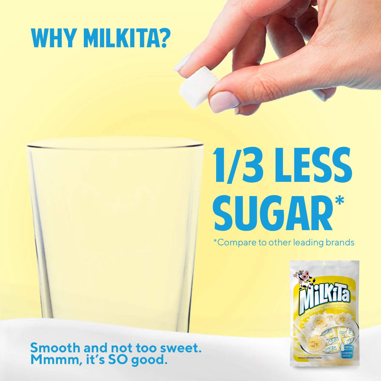 Milkita Creamy Shake Candy Bag, Gluten Free Chewy Candies with Calcium & Real Milk, Zero Trans Fat, Low-Sugar - Mighty Depot