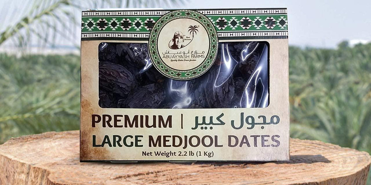 Medjool Dates || Abuayyash Farms || Fresh Dates from Jordan || 2BOX || Medium Medjool Dates (1LB (453g)) || Large Medjool Dates (2.2LB (1kg)) - Mighty Depot