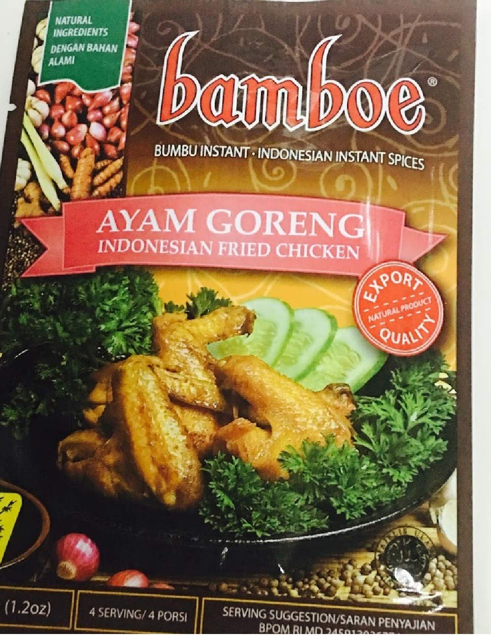 Bamboe Bumbu Ayam Goreng (Indonesian Fried Chicken), 33 Gram (Pack of 3)