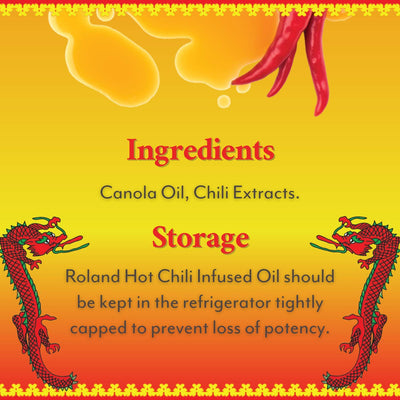 Roland Foods Hot Chili Infused Oil, Specialty Imported Food, Red, 6.2 Ounce