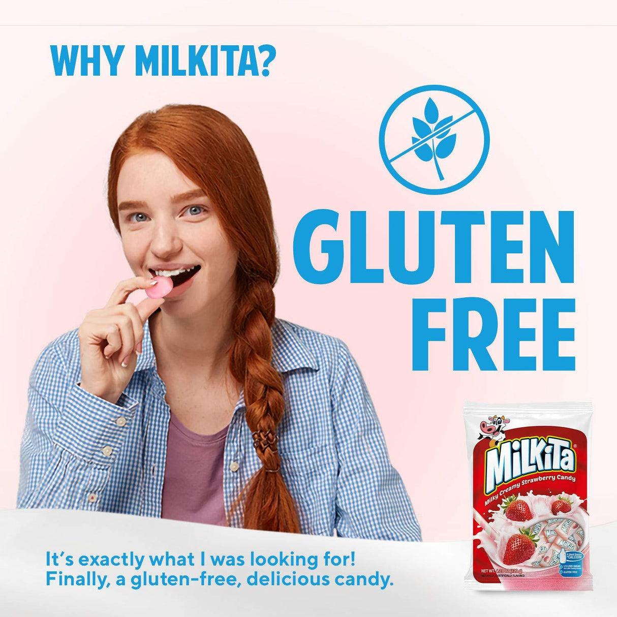Milkita Creamy Shake Candy Bag, Gluten Free Chewy Candies with Calcium & Real Milk, Zero Trans Fat, Low-Sugar - Mighty Depot