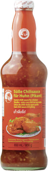 COCK Süße Chilisauce für Huhn, mittlere Schärfe, authentisch thailändisch Kochen, vegan, halal und glutenfrei - 1 x 650 ml