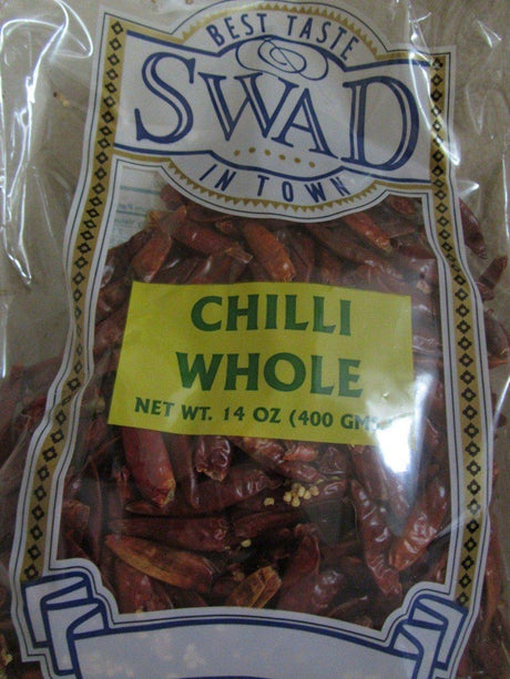 Swad Whole Red Dried Chillies , Value Pack of 400g., 14oz. - Mighty Depot