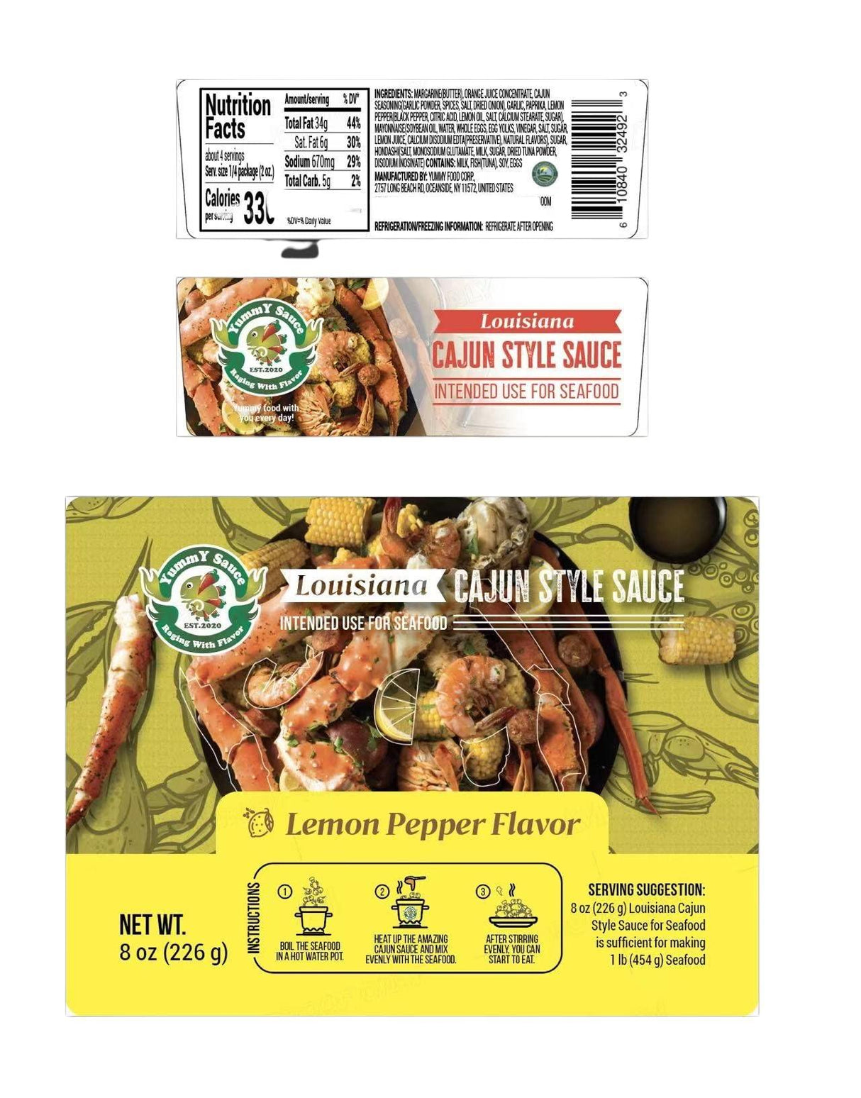 Yummy Sauce Cajun Sauce Lemon Pepper Flavor - Mighty Depot