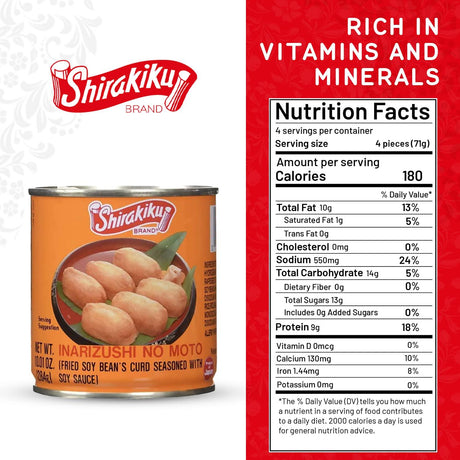 Shirakiku Inzarisushi No Moto - Japanese Seasoned Fried Soy Bean Curd - Mighty Depot