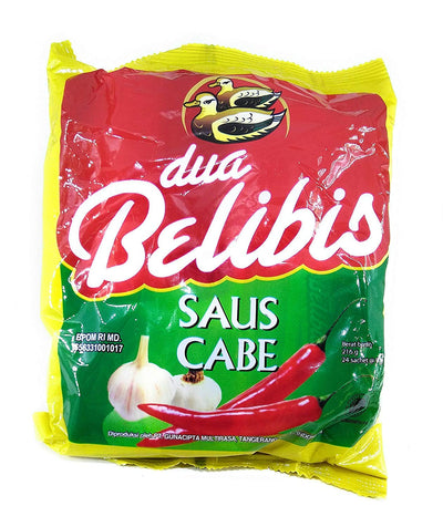 Dua Belibis Saus Cabe Sambal - Chilli Sauce 9g x 24, 216 Gram (Pack of 4)