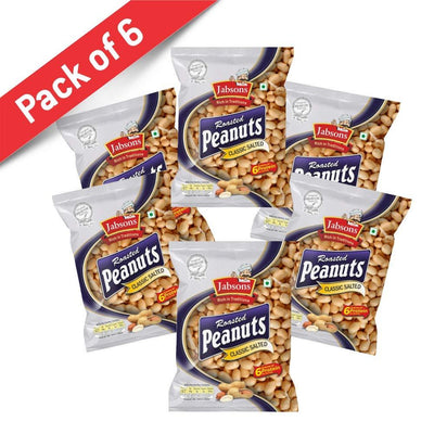 Jabsons Roasted Peanuts, Classic Salted, 160g (Pack of 6)