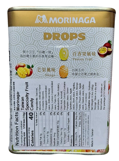 Morinaga Drops | Taiwan Fruit Candy | 6.3 ounce, 1 can