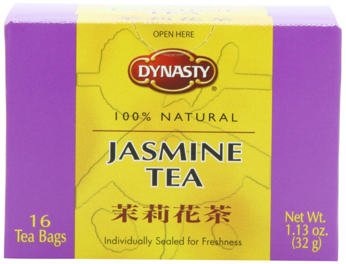 Dynasty Jasmine Tea, Tea Bags, 16-Count Boxes (Pack of 12)