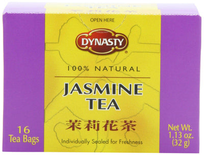 Dynasty Jasmine Tea, Tea Bags, 16-Count Boxes (Pack of 12)