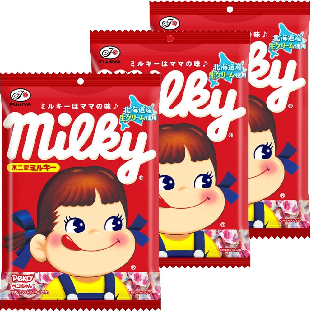 FUJIYA Japan Milky Peko Chan milky Japanese soft candy 120g x 3packs Made in Japan