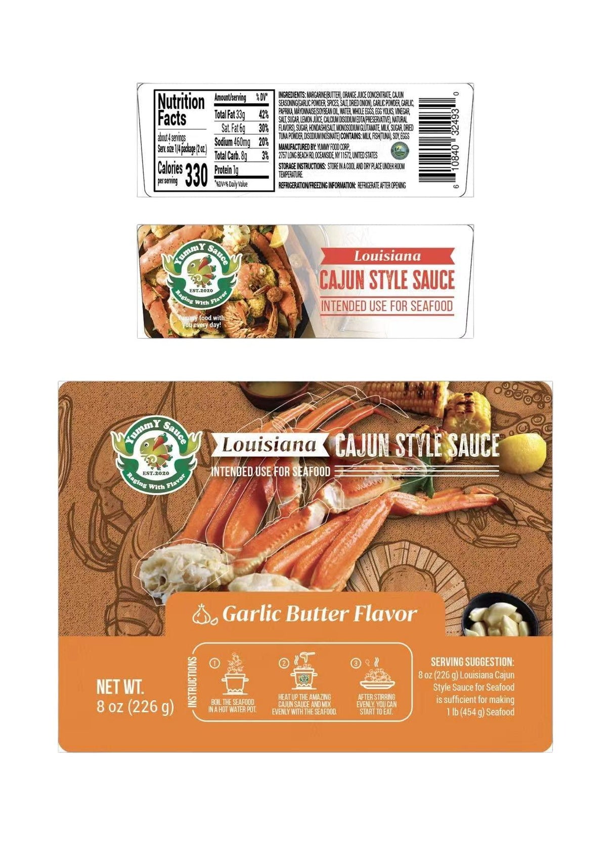 YummY Sauce Cajun Sauce Garlic Butter Flavor（ Pack of 1x8oz） - Mighty Depot