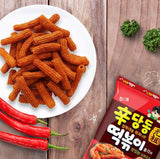 Korean Spicy Rice Cake Flavor Snack Shindangdong Tteokbboki 신당동 떡볶이과자 2.47oz, 3 Pack (Original) - Mighty Depot