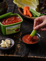 O'Food Ssamjang, Korean Seasoned Soybean Paste Sauce, Perfect for Rice, Noodles, Fresh Vegetables and Meat, Hot & Flavorful) (1.1lb, 500g) - Mighty Depot