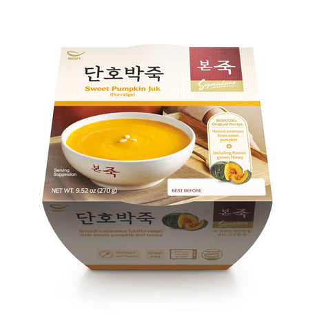 BONJUK Sweet Pumpkin Juk(Porridge) Bowl - Korean soup stew Kfood, Hearty Breakfast Oat Meal – 9.5oz(270g), bowl type - Mighty Depot