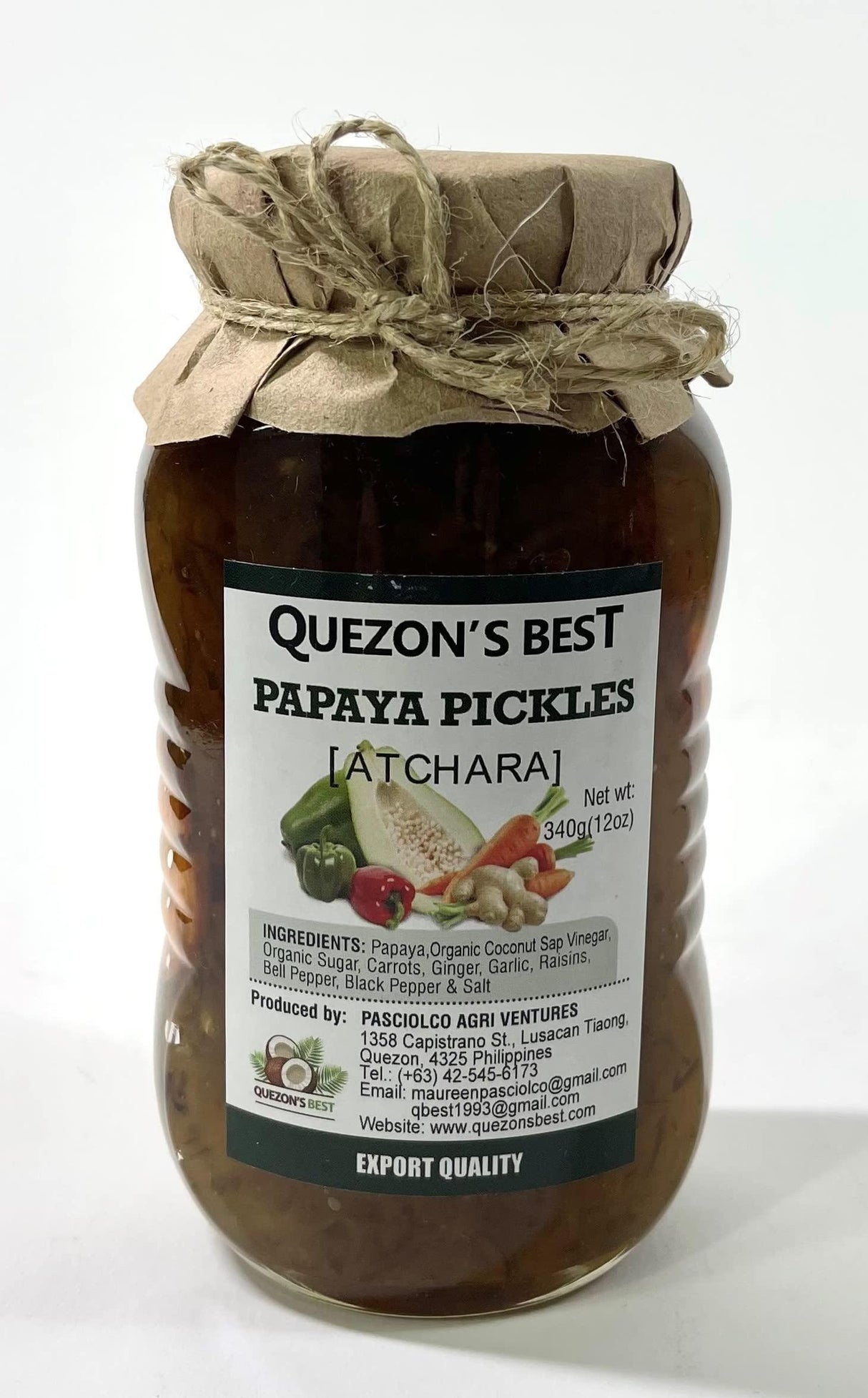 Quezon's Best Papaya Pickles (ATCHARA) 12 oz - Mighty Depot