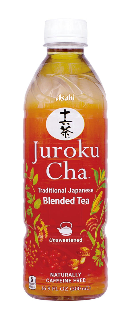 Juroku-Cha Unsweetened Caffeine Free All-Natural Grain and Botanical Tea. Sugar Free, Low Calorie. No Artificial Flavorings, Colors, or Sweeteners. 16.9 FL oz. (Pack of 12) - Mighty Depot