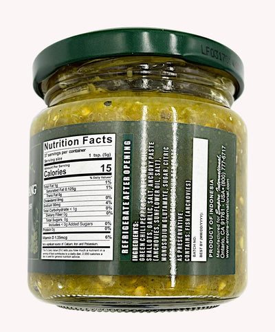 Runel Sambal Ijo Padang (Padang Green Chili Sauce) 6.5 oz (Pack of 6)