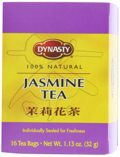 Dynasty Jasmine Tea, Tea Bags, 16-Count Boxes (Pack of 12)