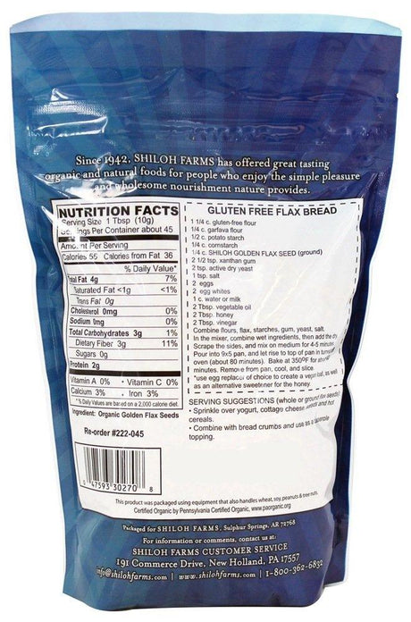 Shiloh Farms - Organic Golden Flax Seeds - 16 oz. - Mighty Depot