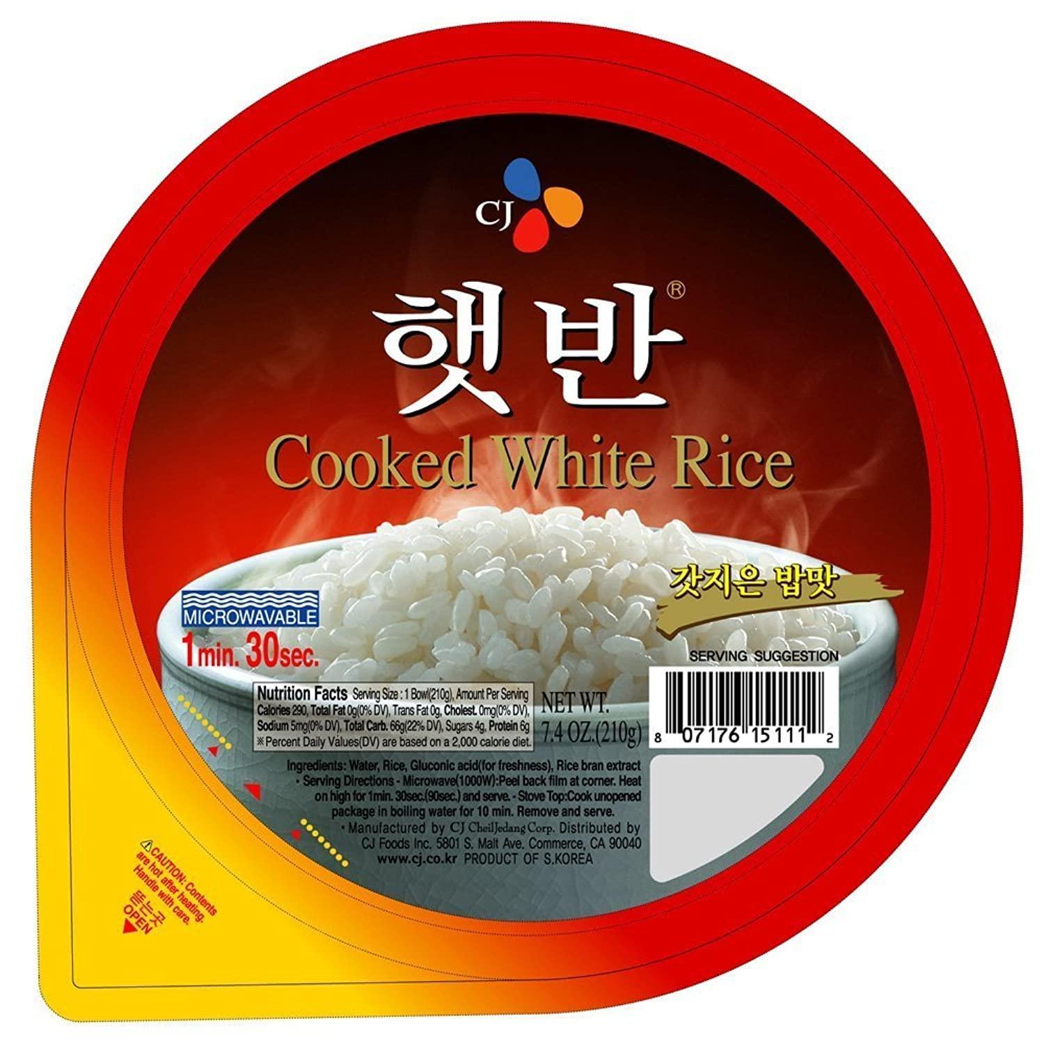 CJ Foods Cooked White Rice Bowl, 7.4-Ounce (Pack of 6)