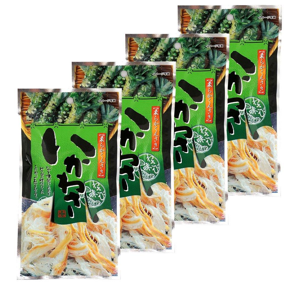 Ikawasa 0.7oz 4pcs Set Wasabi Taste Smoking Squid Japanese Appetizers Kujifood Ninjapo - Mighty Depot