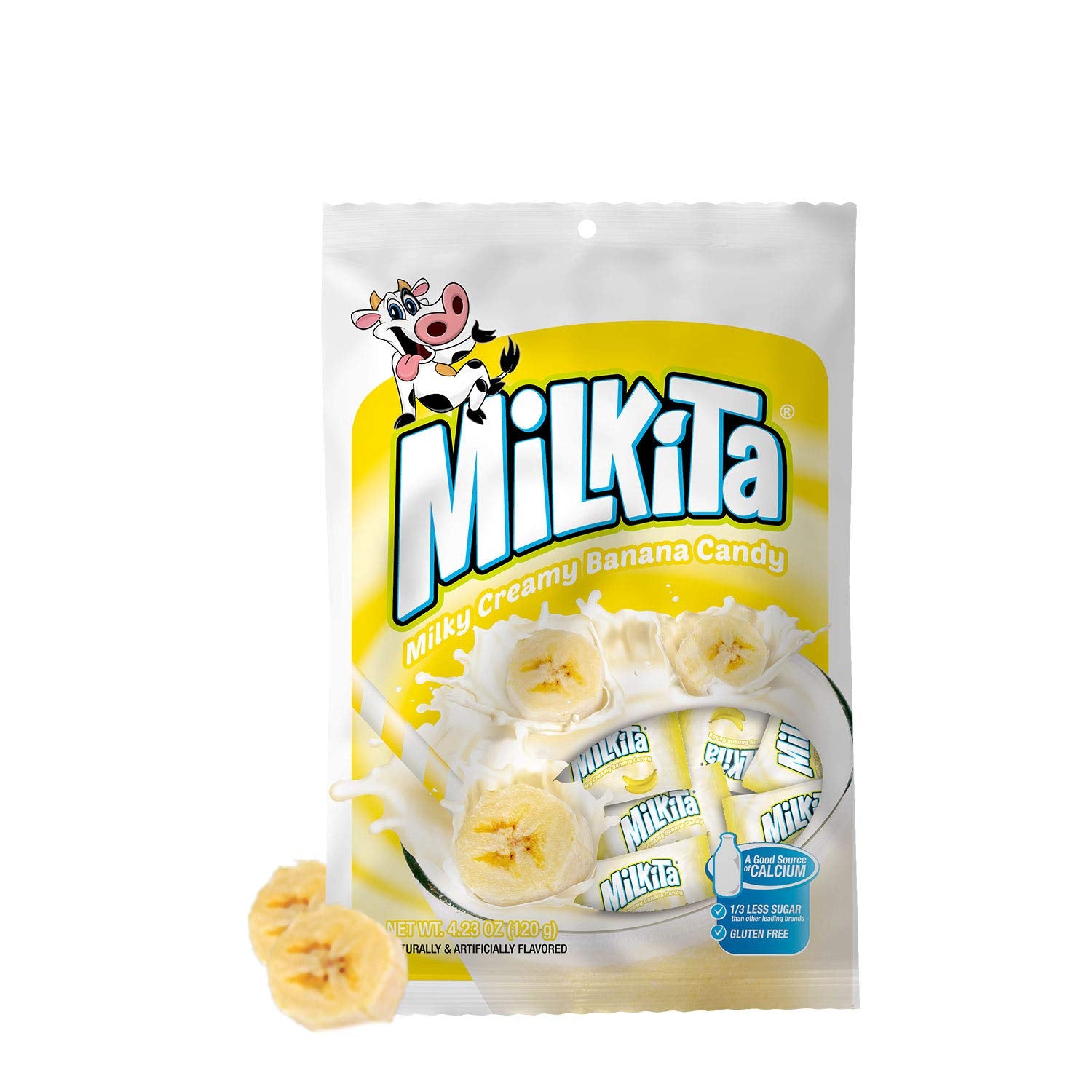 Milkita Creamy Shake Candy Bag, Gluten Free Chewy Candies with Calcium & Real Milk, Zero Trans Fat, Low-Sugar