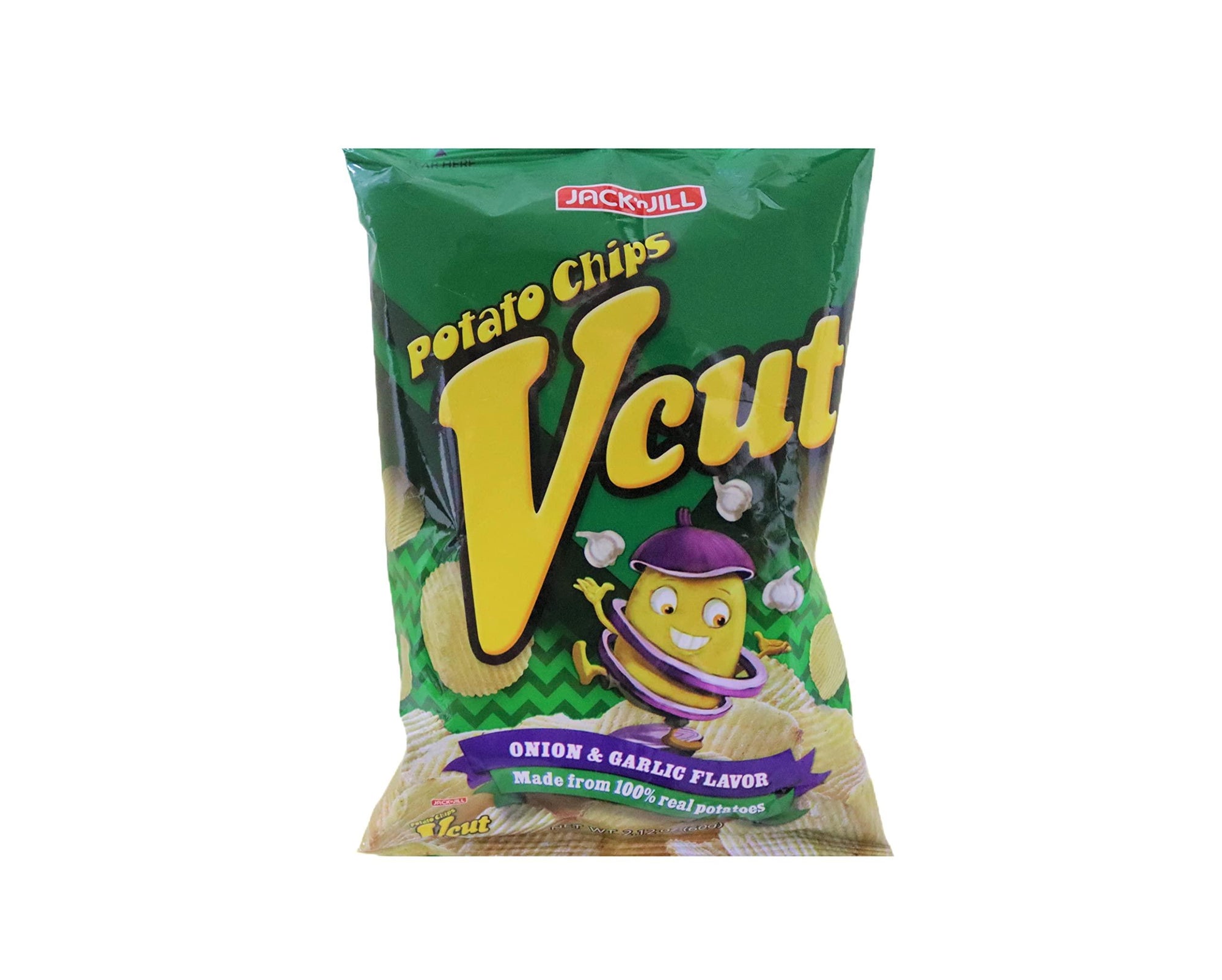 jack n jill v-cut potato chips (onion & garlic) - 2.12oz