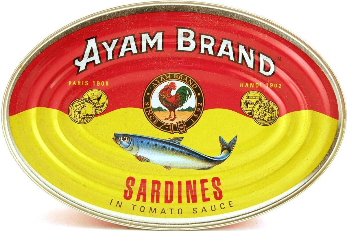 Ayam Brand Sardines in Tomato Sauce. 15oz (Pack of 6) - Mighty Depot