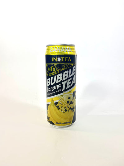 Bubble Tea Inotea Brown Sugar Bubble Tea Drink. Ready to Drink in a Can. Black Milk Tea with Boba 16.6 oz Can(Pack of 6) (banana)