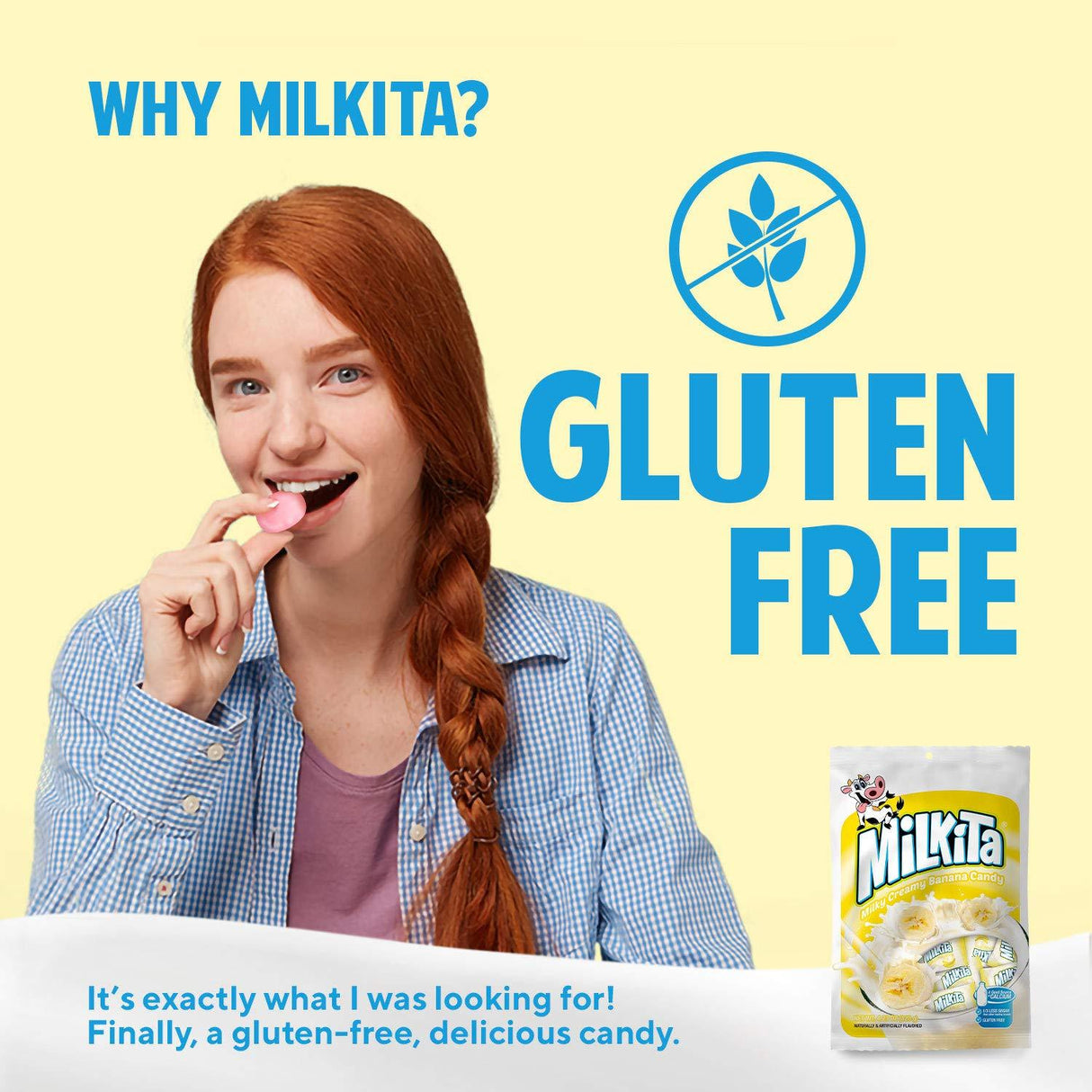 Milkita Creamy Shake Candy Bag, Gluten Free Chewy Candies with Calcium & Real Milk, Zero Trans Fat, Low-Sugar - Mighty Depot