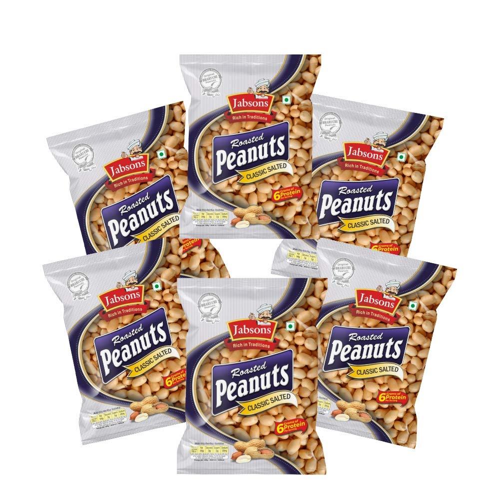 Jabsons Roasted Peanuts, Classic Salted, 160g (Pack of 6)