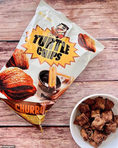 Orion Turtle Chips | Sweet Corn & Choco Churros Flavor COMBO 2 PACK | 2.8 Ounces each bag | 2 Bags