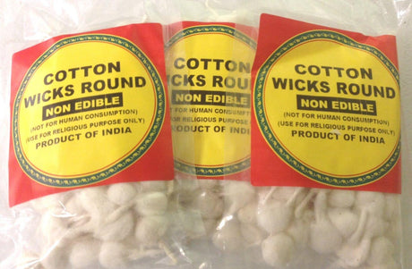 Cotton Wicks Round 14grams, Approx. 70 Wicks (Pack of 3 - Approx. 210 Wicks)) - Mighty Depot