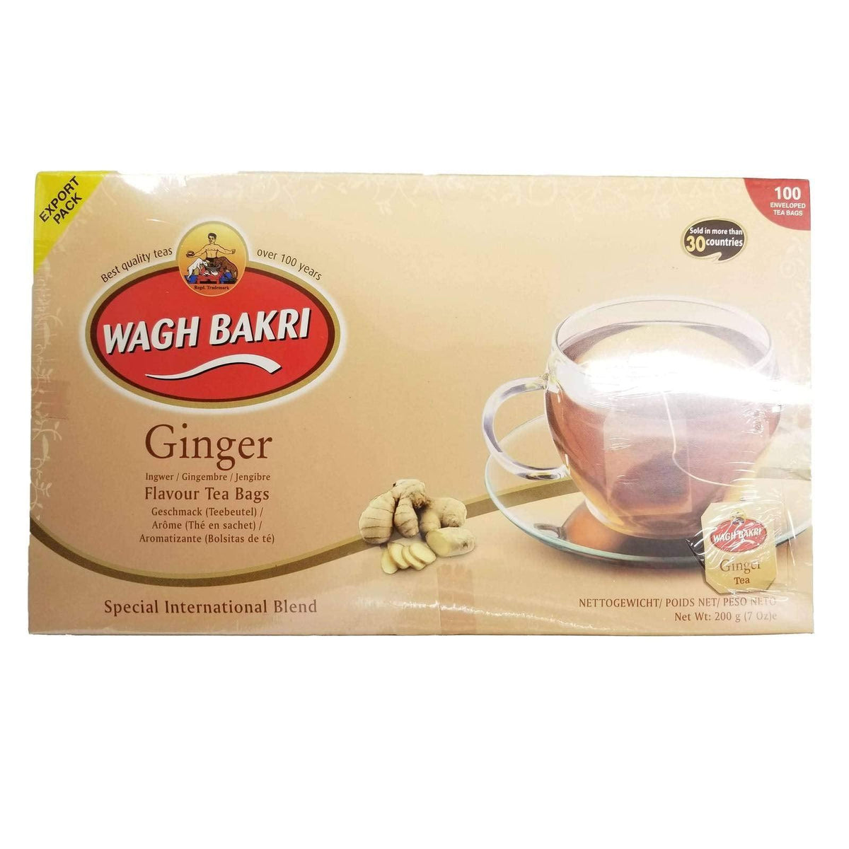 Wagh Bakri Ginger Flavor Tea Bags 100 Bags (200 gr / 7 oz) – Mighty Depot