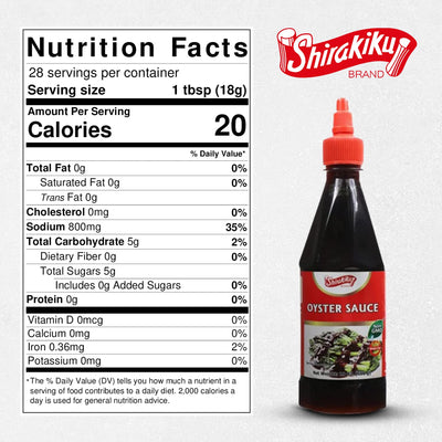 Shirakiku Oyster Sauce | Sweet and Savory Authentic Sauce for Asian Cuisine and Instant Umami Taste, Perfect for Cooking and Dipping | Natural Liquor Extract, Non GMO | 18 Oz (Pack of 1)