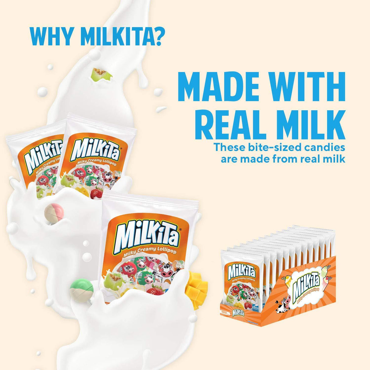 Milkita Creamy Shake Lollipops with Calcium and Real Milk - Mighty Depot