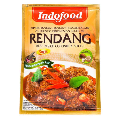 Indofood Rendang - Beef in Chili & Coconut Seasoning, 50 Gram (Pack of 2) - Mighty Depot