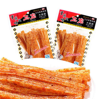 Weilong Spicy Big Gluten Spicy 102g/Pack Chongqing Flavor Casual Snacks Vegetarian Classic卫龙辣条一根根大面筋 香辣大辣条102g/袋 重庆风味休闲零食小吃