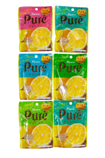 Kanro Pure Gummy Series (Lemon, Pack of 6)