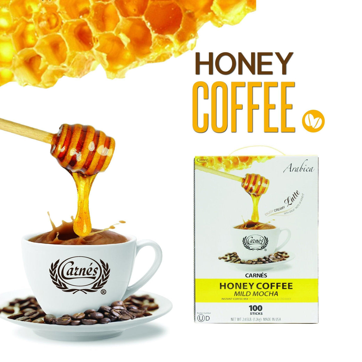 Carnes Premium Instant Coffee Mix with Honey Powder - Mighty Depot