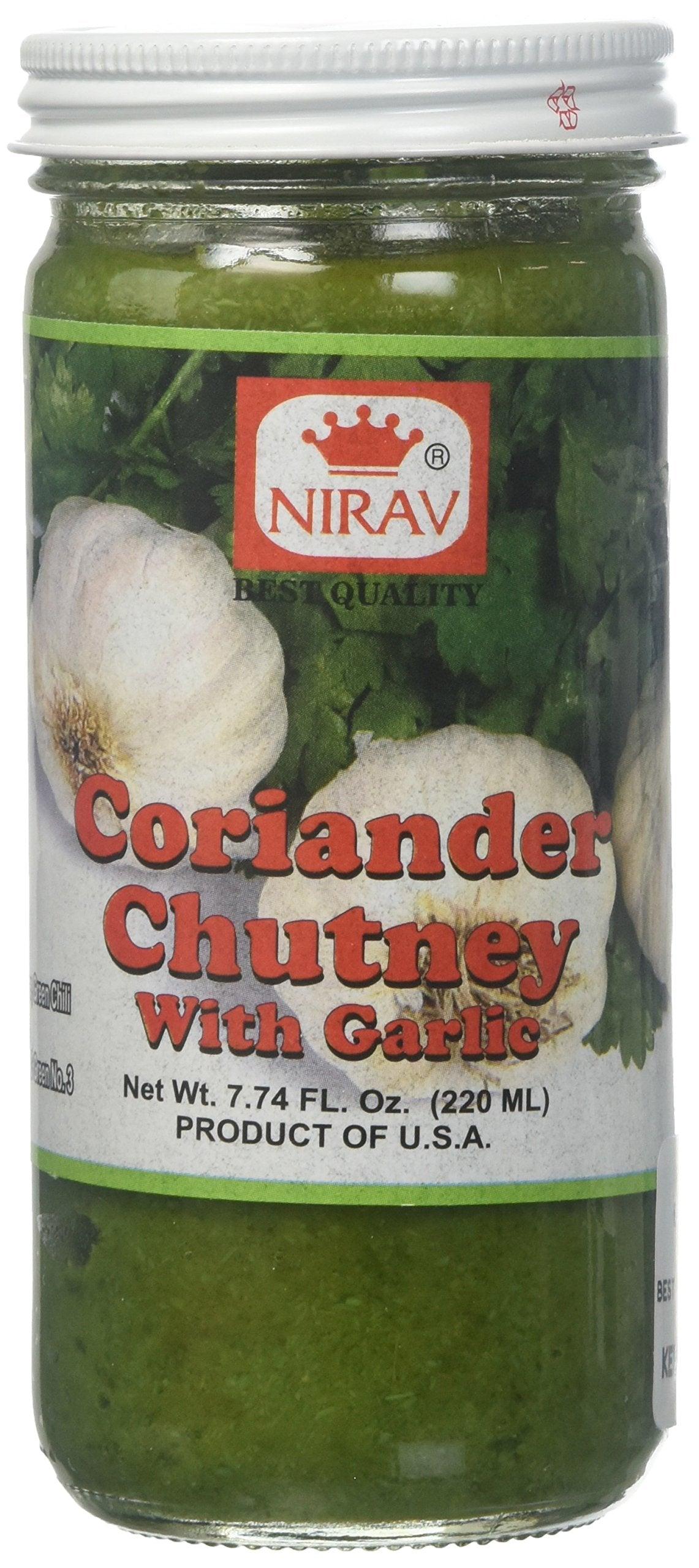 Nirav, Coriander Chutney W/ Garlic, 220 Grams(gm) - Mighty Depot