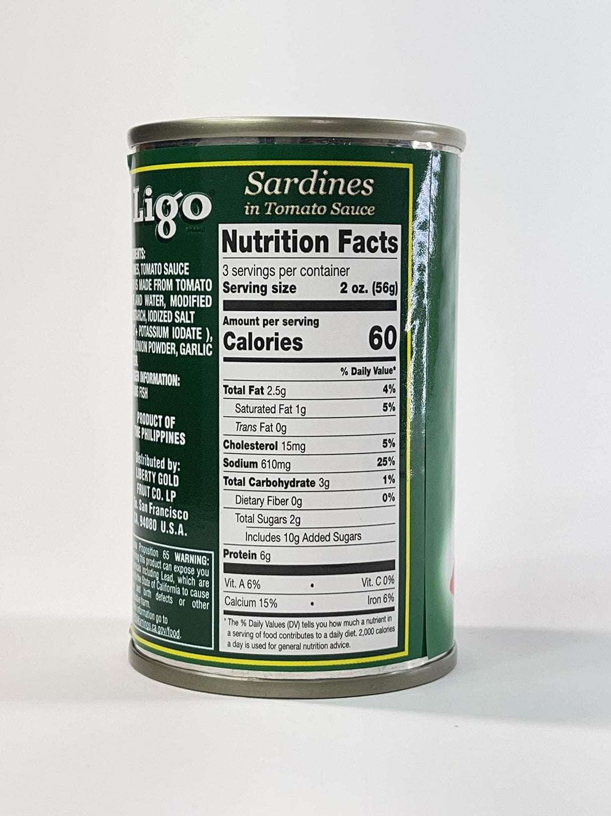 Ligo Sardines in Tomato Sauce - Product of the Philippines - 4 X 5.5 Oz. - Mighty Depot