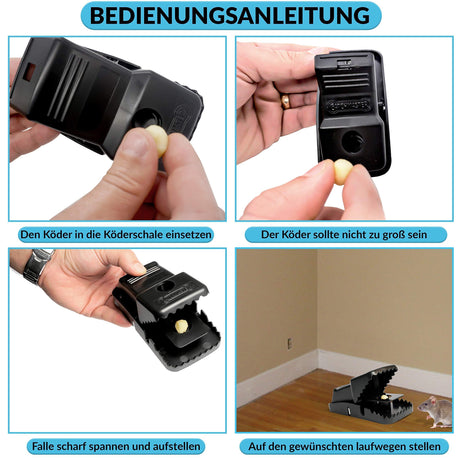 Catchmaster 605R Snapper Easy Set Mouse Trap, 2Pk, Black - Mighty Depot