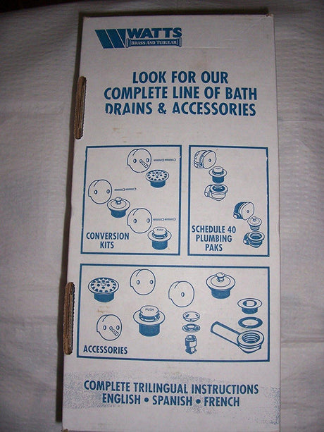 WATTS Trip Lever Bath Drain, Chrome Trim 932443B - Mighty Depot