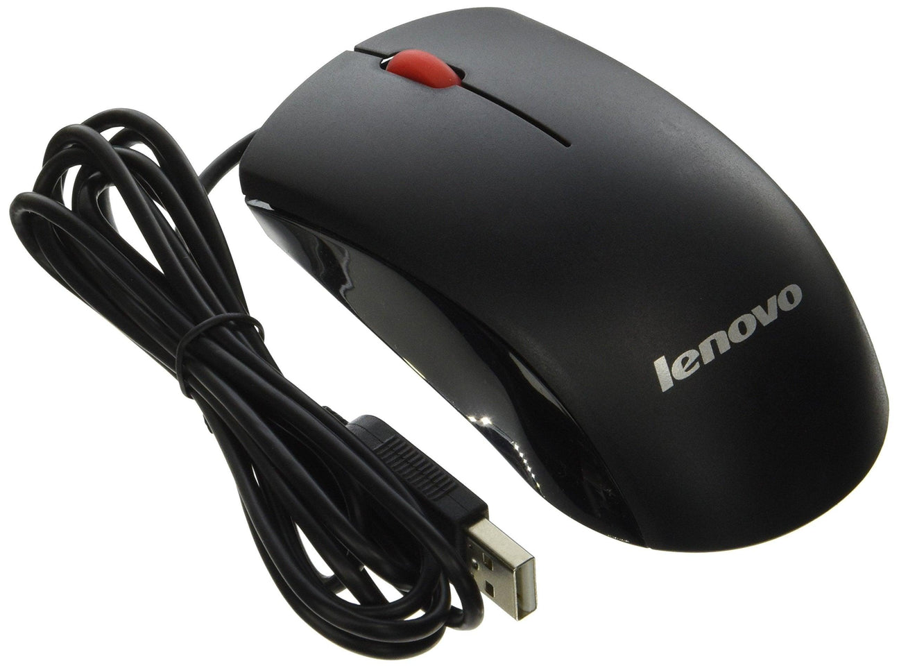 Lenovo Genuine 45J4889 M-U0025-O USB 2-Button Black Red Scroll Wheel Computer PC Optical Mouse Compatible Part Numbers: 45J4888, 25011476, 45J4889, M-U0025-O - Mighty Depot