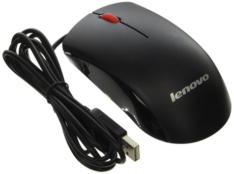 Lenovo Genuine 45J4889 M-U0025-O USB 2-Button Black Red Scroll Wheel Computer PC Optical Mouse Compatible Part Numbers: 45J4888, 25011476, 45J4889, M-U0025-O - Mighty Depot