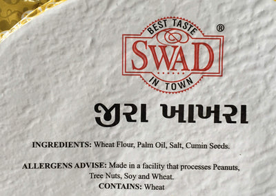 Swad All Natural Jeera Khakhra (Wheat Crisp with Cumin) - 200 Gram