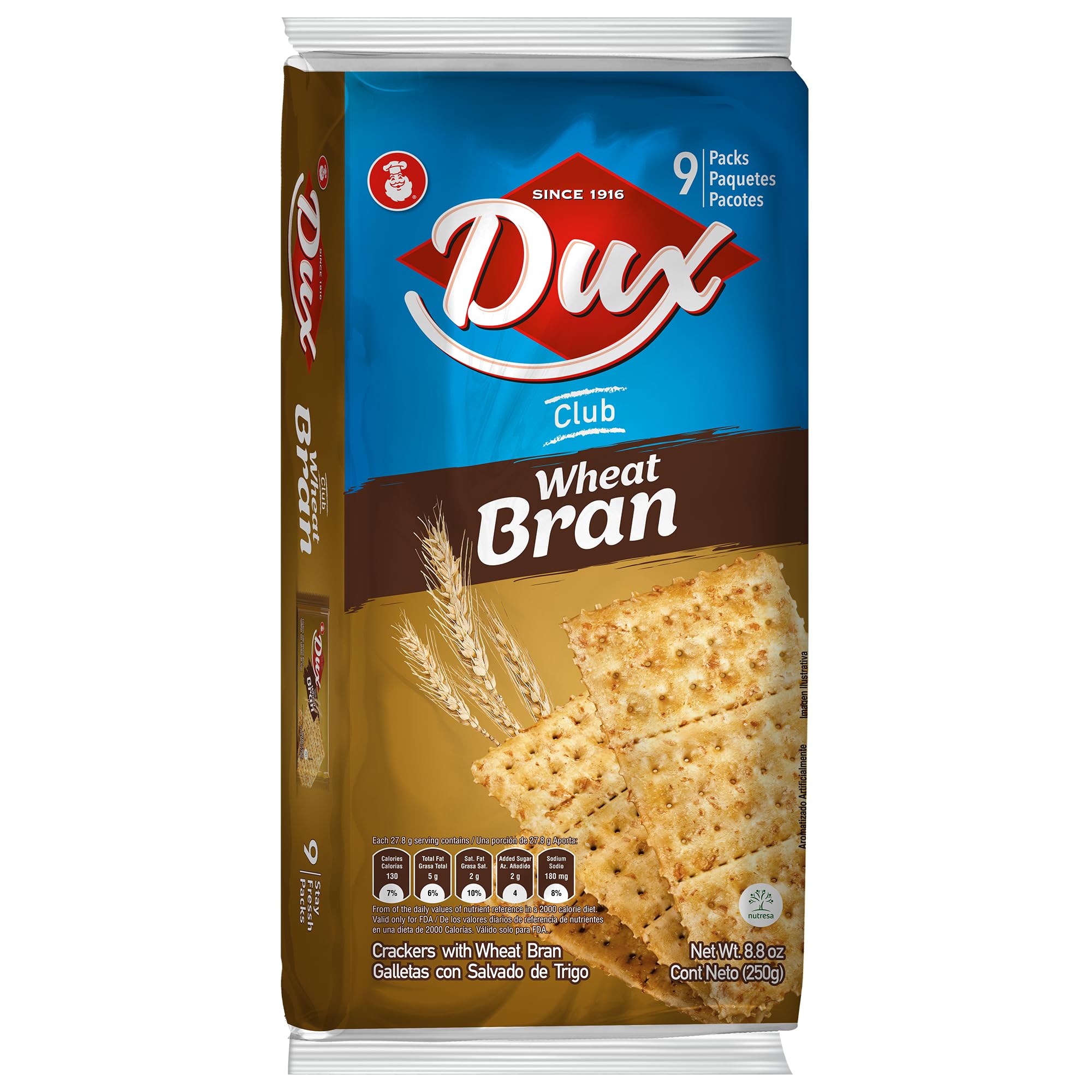 Dux Wheat Crackers | Fiber and Oats | Enjoy Anytime | 8.82 Oz (Pack of 4)